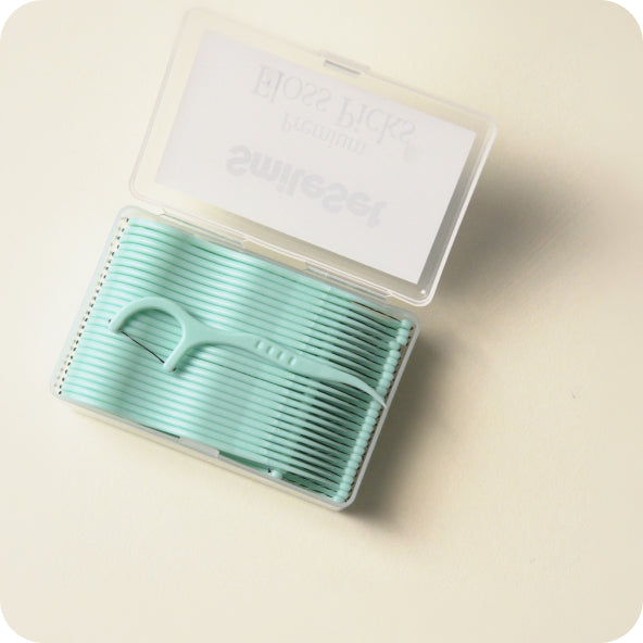 SmileSet Premium Floss Picks in their reusable case