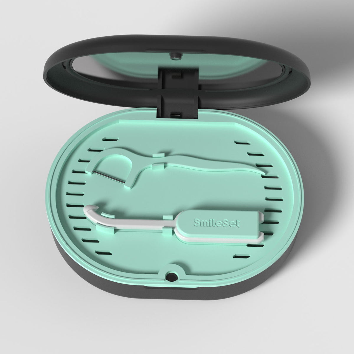 Vented Case with Mirror, Removal Tool & Floss Storage