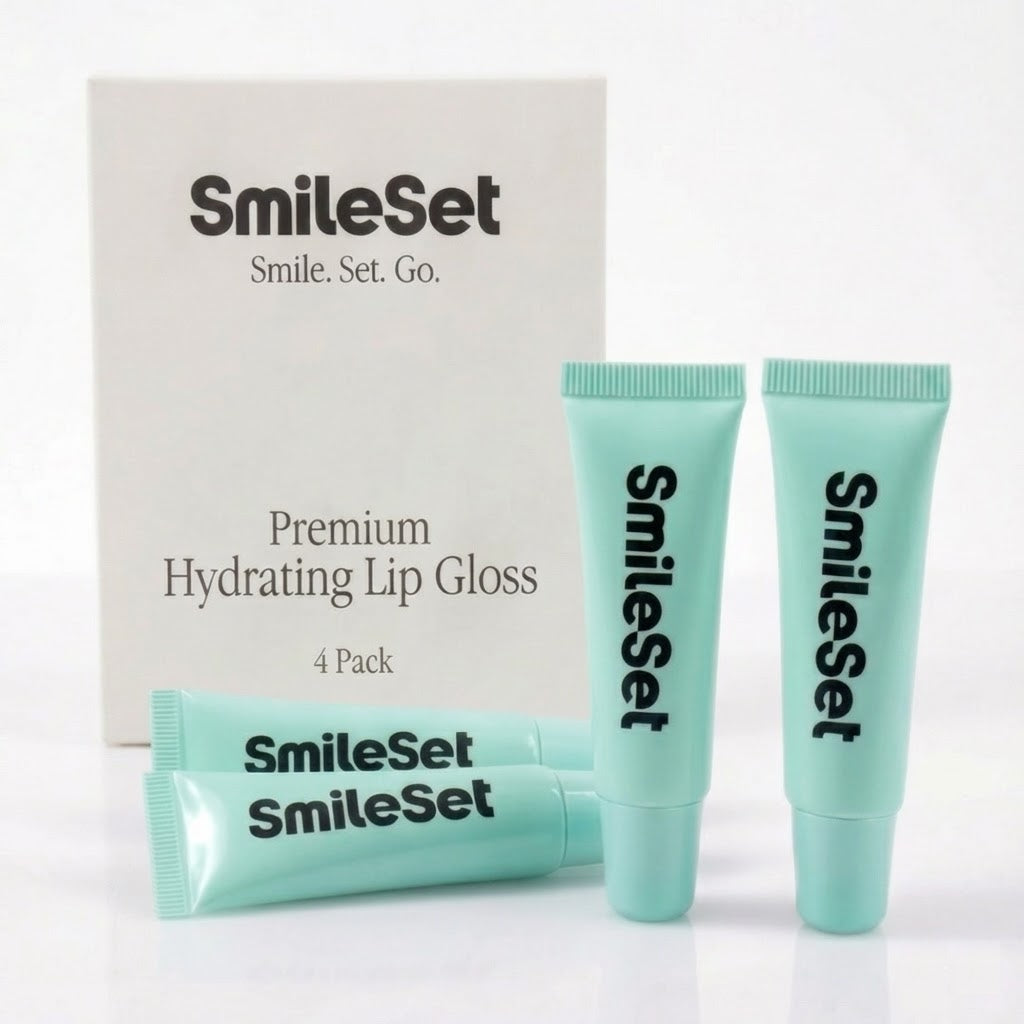 SmileSet hydrating lip gloss 4-pack with box