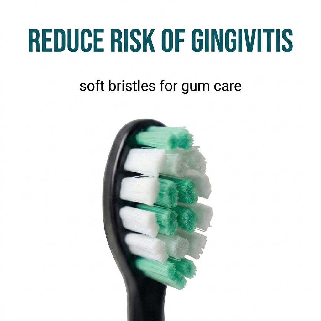 Soft-bristle SmileSet toothbrush head for gum care