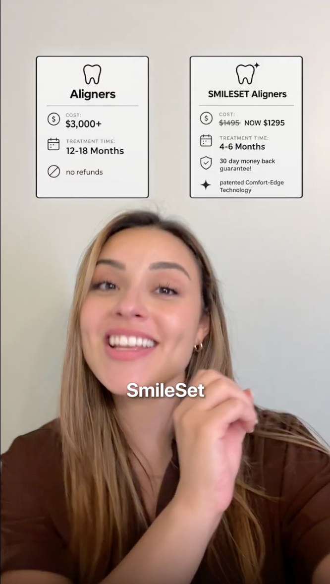 SmileSet customer comparing aligner prices