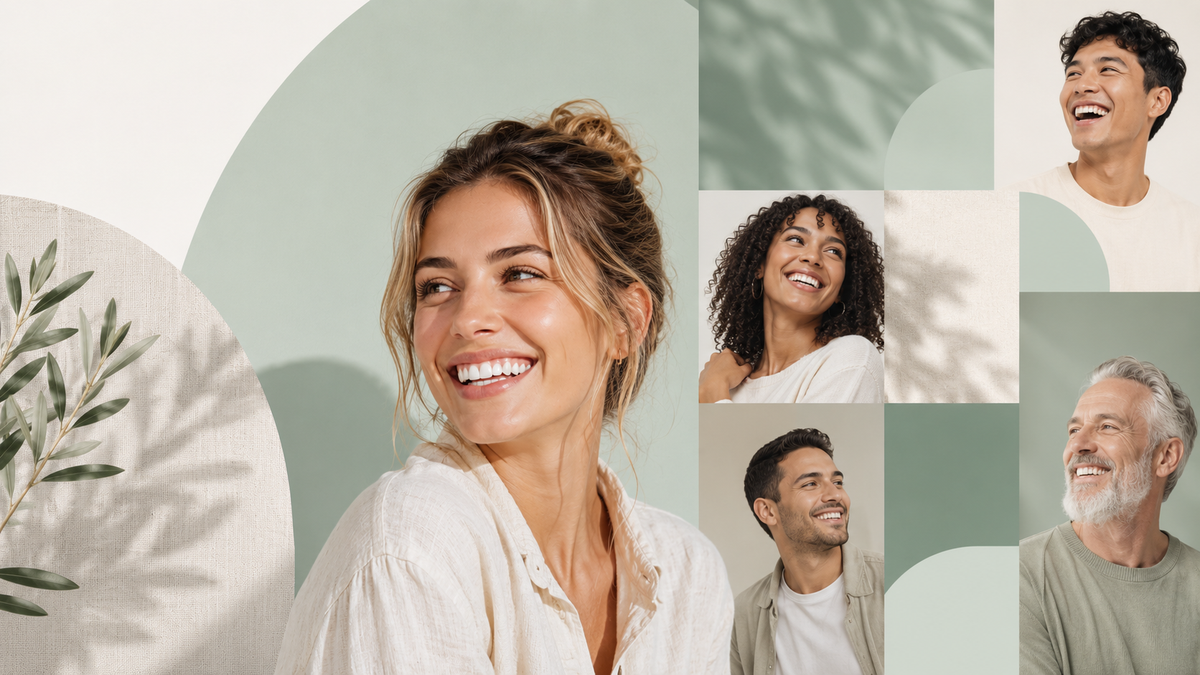 Smiling adults of different ages