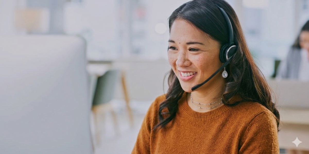A SmileSet Smile Expert on a headset